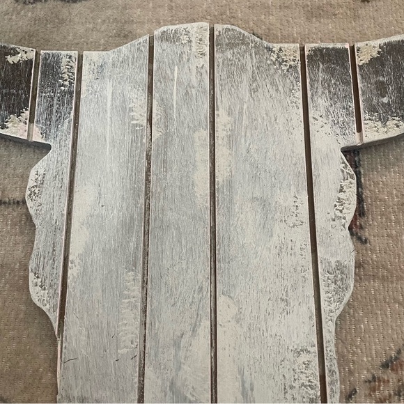 Farmhouse Fetco Home Decor Wild Stag Wood Wall Decoration White antique style - Picture 7 of 11